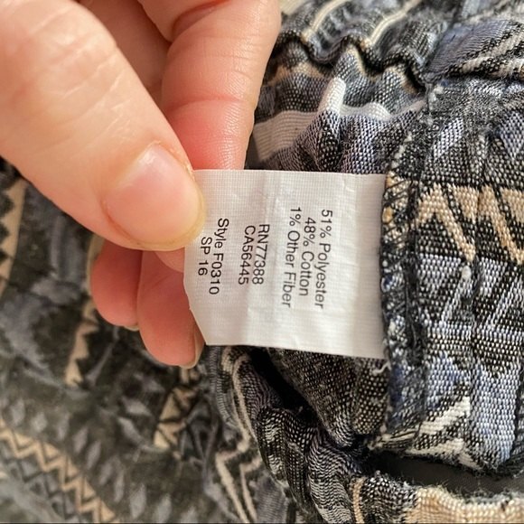 J. Crew Factory Shorts 3 Inch Geometric Pattern Pull On Gray Blue Boho Summer 4 - Picture 7 of 8